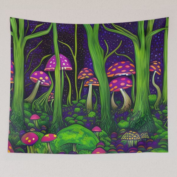 Item preview, Magic mushrooms in the forest designed and sold by brandway.