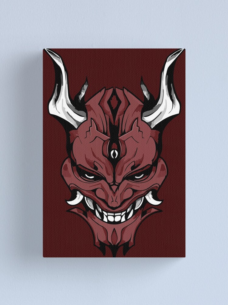 Vector pixel art anime girl canvas prints for the wall • canvas prints red,  monster, horn