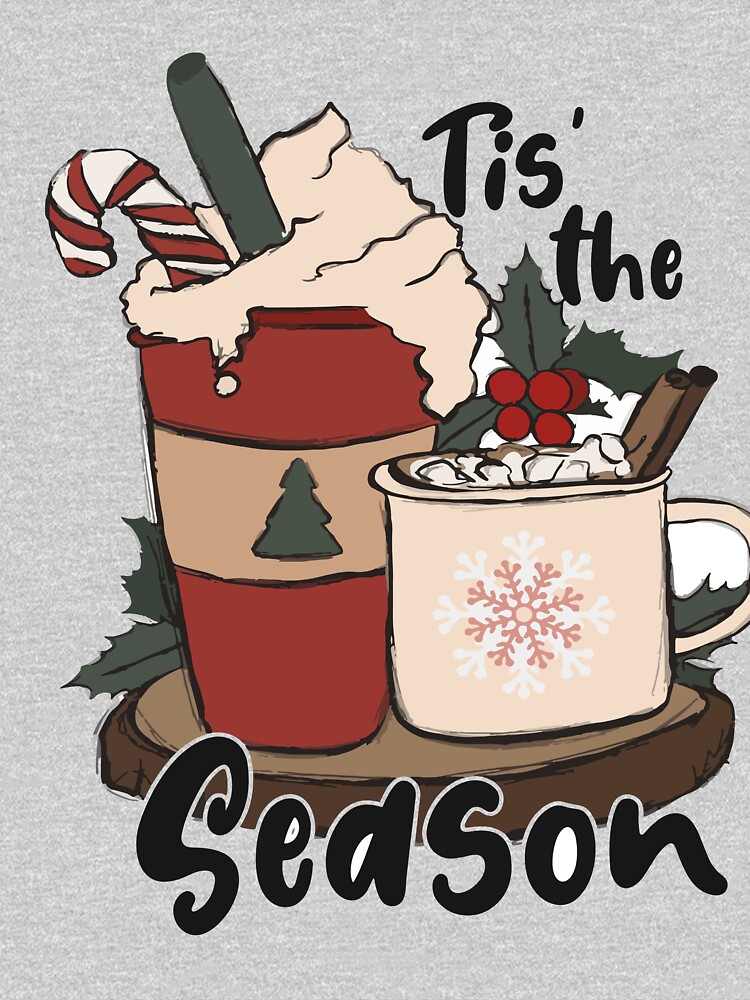 Disover Retro Christmas Tis The Season Christmas Tree Coffee Latte T-Shirt
