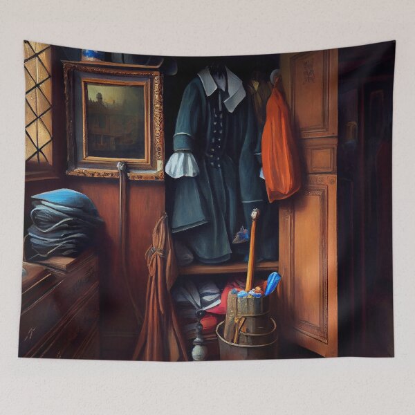 Item preview, Oil Painting of a Victorian Wardrobe Digital Painting designed and sold by CodeAndColors.