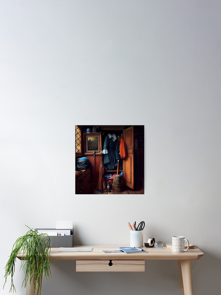 Imagen 2 de 3, Póster con la obra Oil Painting of a Victorian Wardrobe Digital Painting, diseñada y vendida por CodeAndColors.
