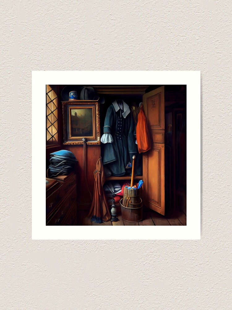 Imagen 1 de 3, Lámina artística con la obra Oil Painting of a Victorian Wardrobe Digital Painting, diseñada y vendida por CodeAndColors.