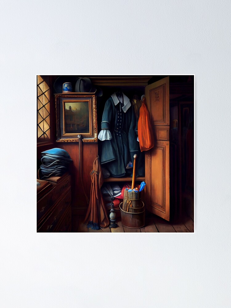 Imagen 1 de 3, Póster con la obra Oil Painting of a Victorian Wardrobe Digital Painting, diseñada y vendida por CodeAndColors.