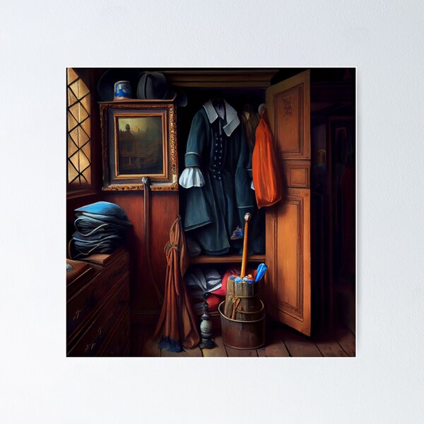 Item preview, Oil Painting of a Victorian Wardrobe Digital Painting designed and sold by CodeAndColors.