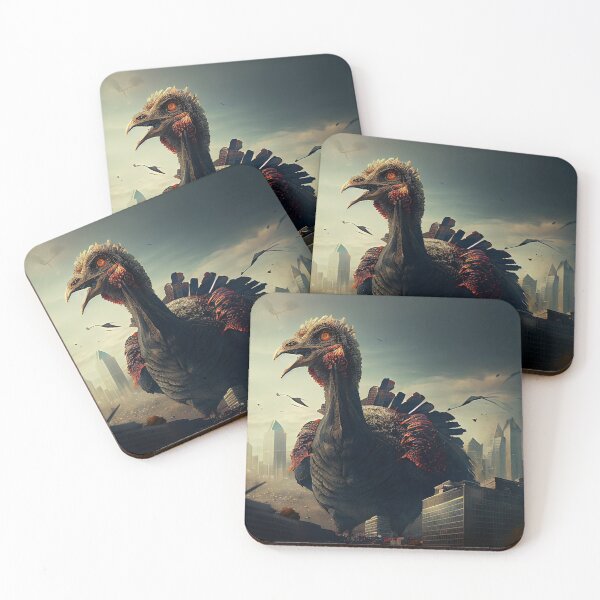Item preview, Huge Evil Turkey Pulling a Godzilla on a Cityscape Digital Painting designed and sold by CodeAndColors.
