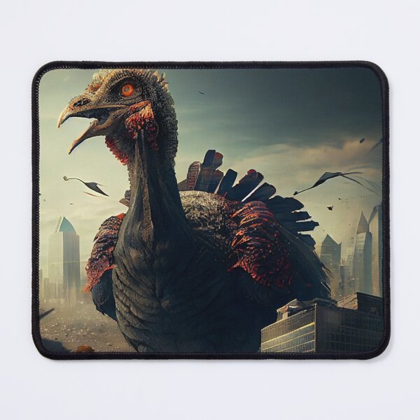 Item preview, Huge Evil Turkey Pulling a Godzilla on a Cityscape Digital Painting designed and sold by CodeAndColors.