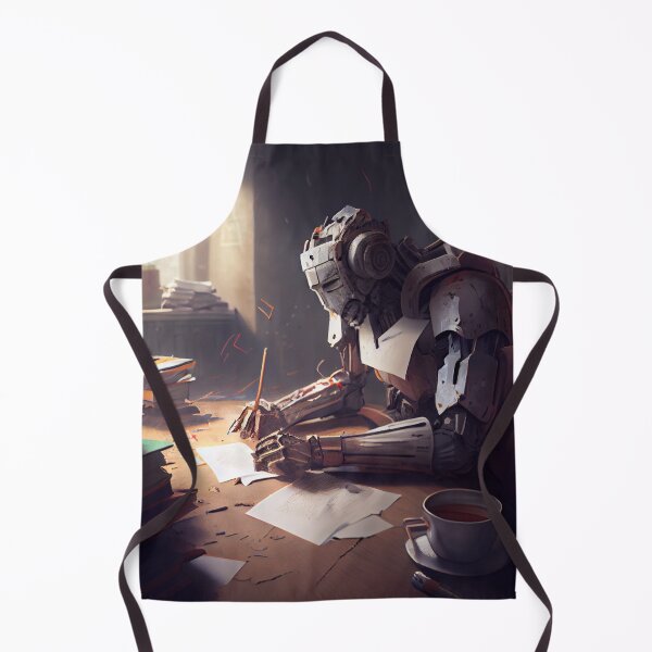 Item preview, Bright Hopeful Robot Writing Digital Painting designed and sold by CodeAndColors.
