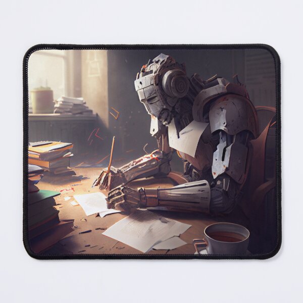 Item preview, Bright Hopeful Robot Writing Digital Painting designed and sold by CodeAndColors.