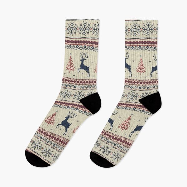 Item preview, STYLISH KNIT NORDIC PATTERN WITH DEERS OFF-WHITE designed and sold by Phanya-Style.