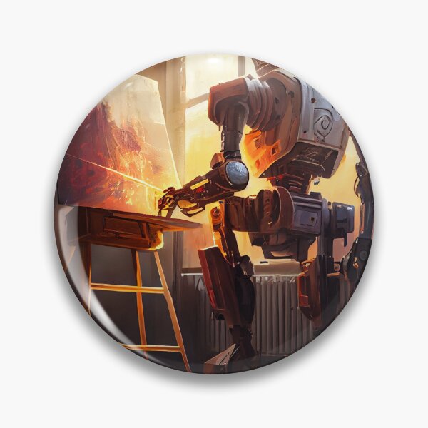 Artikelvorschau, Bright Cinematic Robot Painting Digital Painting entworfen und verkauft von CodeAndColors.