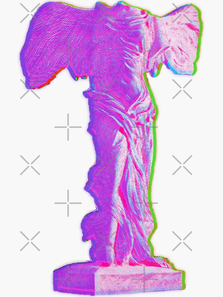 Pink Glitchy Vaporwave Winged Victory Of Samothrace Sticker For Sale