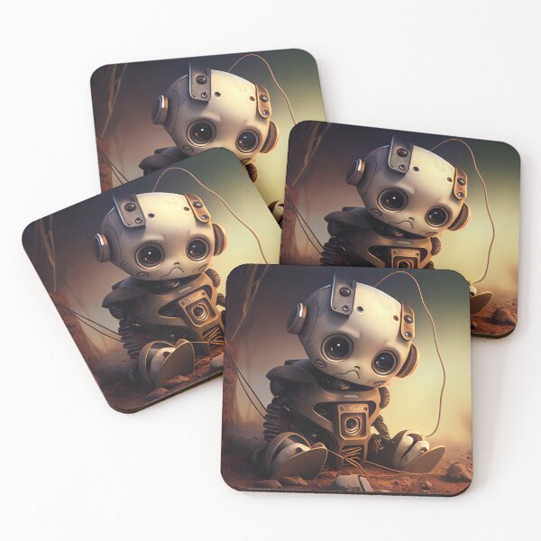 Artikelvorschau, Sad Cute Baby Robot Digital Painting entworfen und verkauft von CodeAndColors.