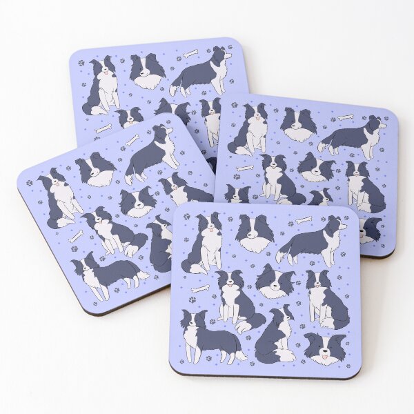 Item preview, border collie cute blue dog stickers pack - border collie illustration pattern  designed and sold by Yarafantasyart.