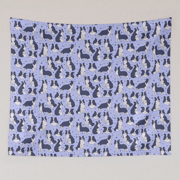 Item preview, border collie cute blue dog stickers pack - border collie illustration pattern  designed and sold by Yarafantasyart.