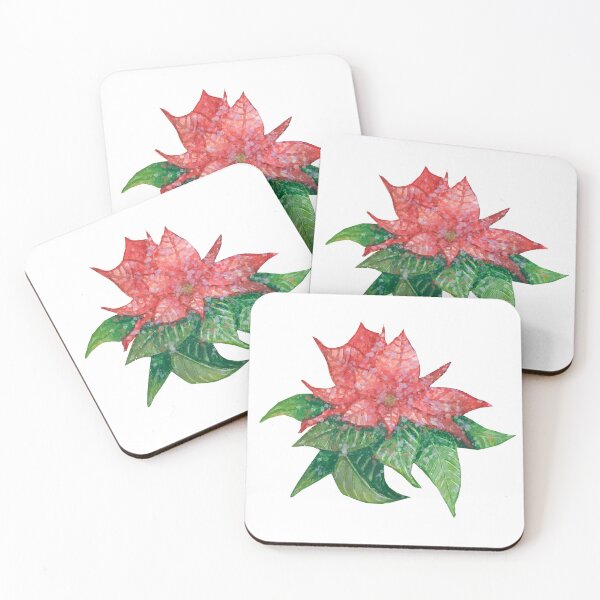 Item preview, Frozen poinsettia flowers watercolor  designed and sold by altairaleon.