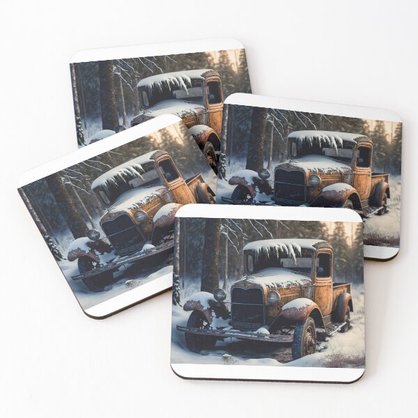 Item preview, Winter Pickup Truck #5, a perfect gift for all American Hot Rod fans designed and sold by RodZnRoll.