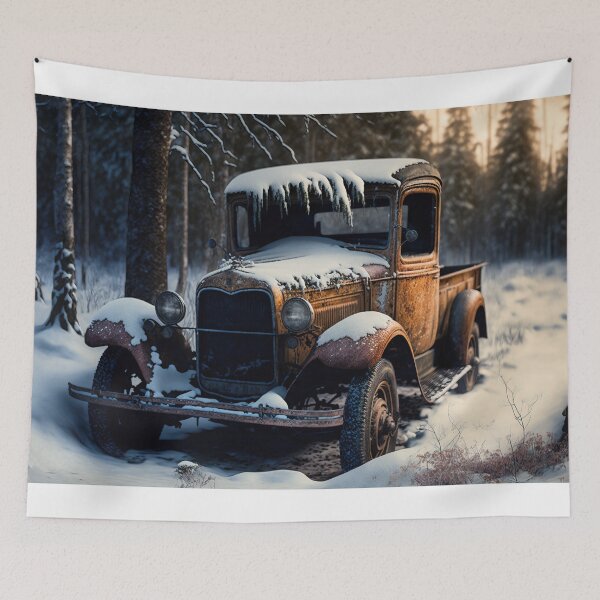 Item preview, Winter Pickup Truck #5, a perfect gift for all American Hot Rod fans designed and sold by RodZnRoll.