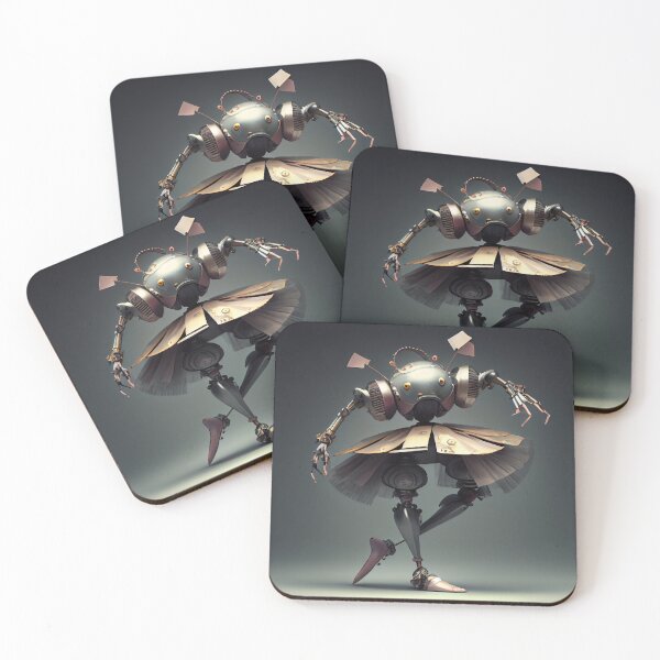 Item preview, Small Robot Dancer Posing Digital Painting designed and sold by CodeAndColors.