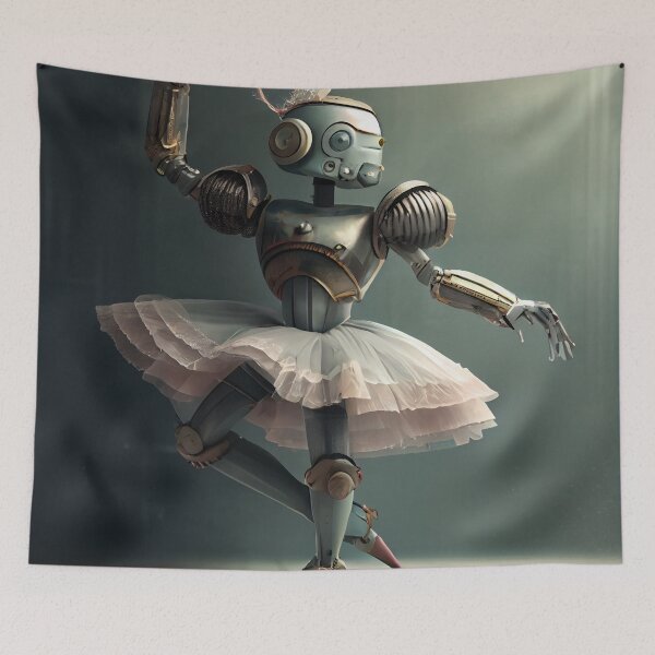 Item preview, Elegant Graceful Robot Ballerina Digital Painting designed and sold by CodeAndColors.