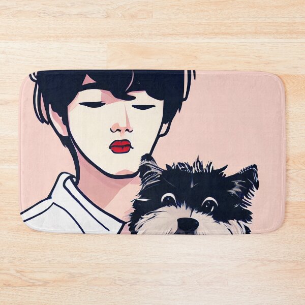 Item preview, Cool Illustration Of Kim Taehyung With A Cute Dog designed and sold by Kodexstore.