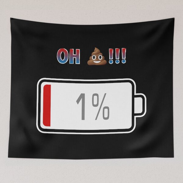 Item preview, Oh Shit!!! with Battery at 1% designed and sold by Moodific.
