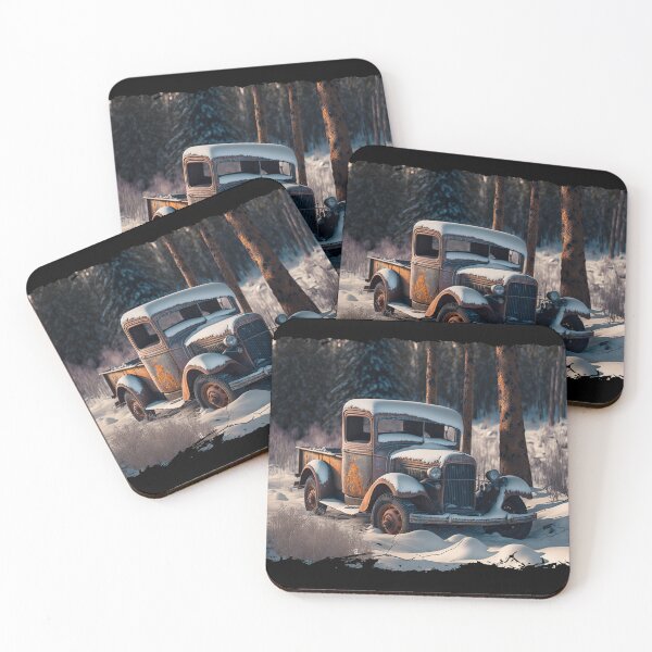 Item preview, Winter Pickup Truck #6, a perfect gift for all American Hot Rod fans designed and sold by RodZnRoll.