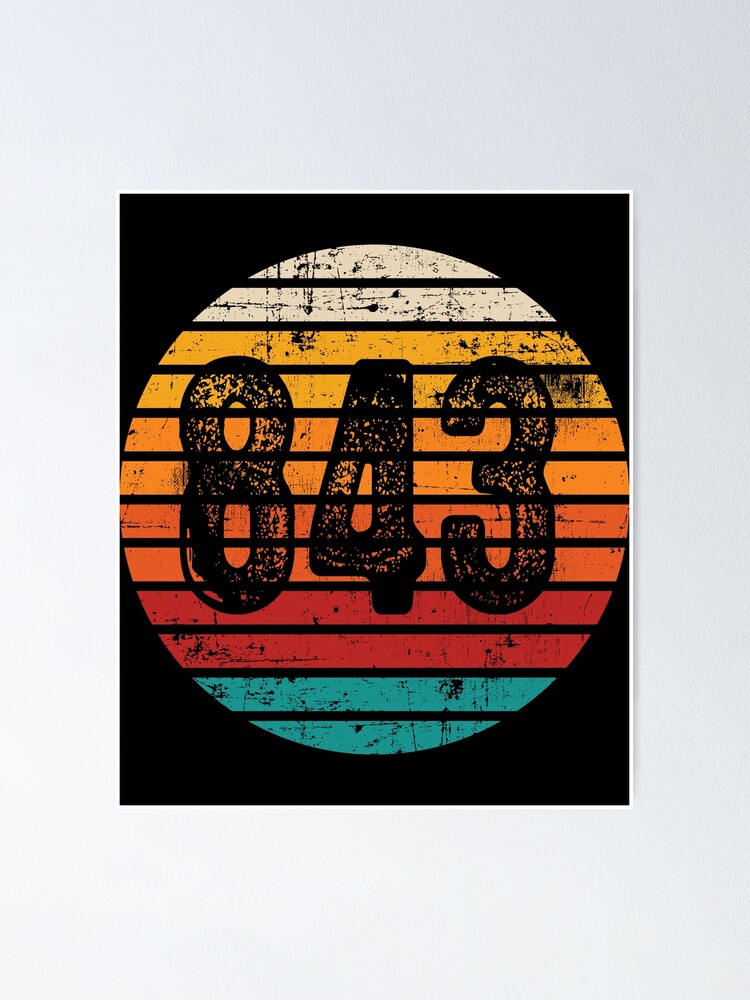 Distressed Vintage Sunset 843 Area Code