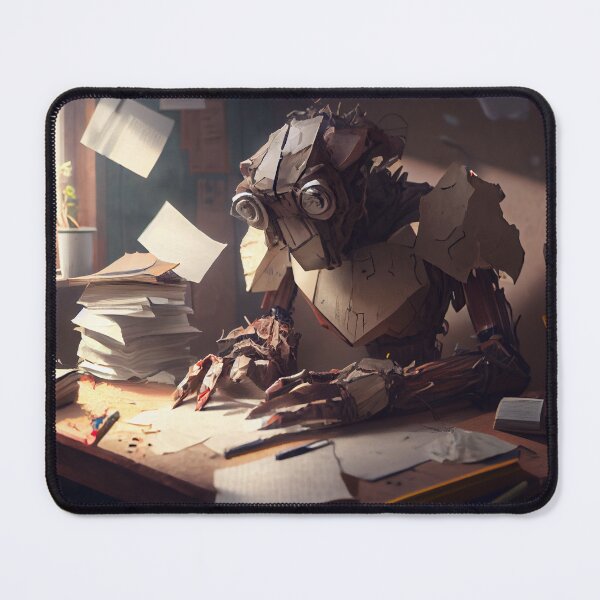 Item preview, Bright Robot Author Working on a Book Digital Painting designed and sold by CodeAndColors.