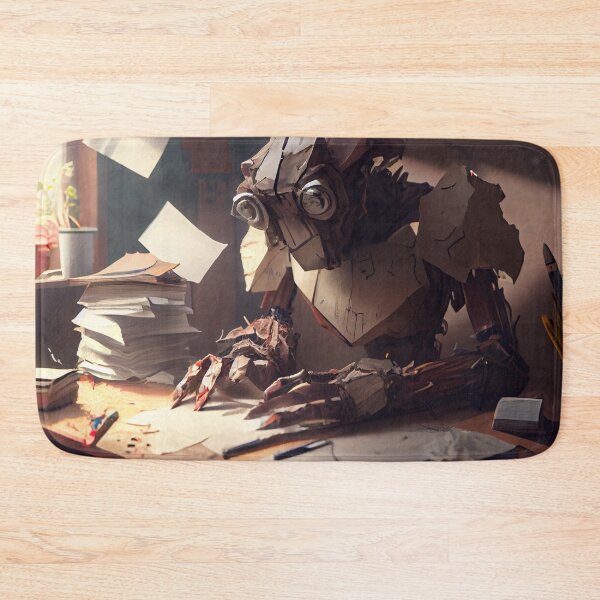 Item preview, Bright Robot Author Working on a Book Digital Painting designed and sold by CodeAndColors.