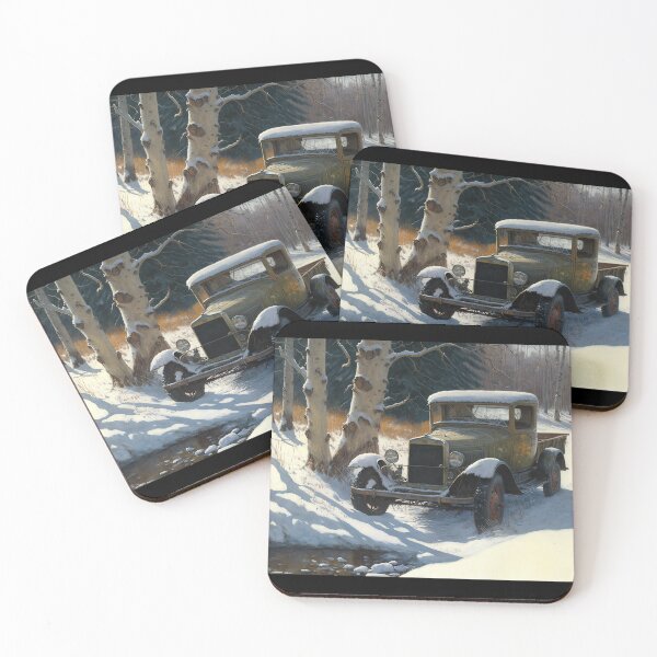 Item preview, Winter Pickup Truck #7, a perfect gift for all American Hot Rod fans designed and sold by RodZnRoll.