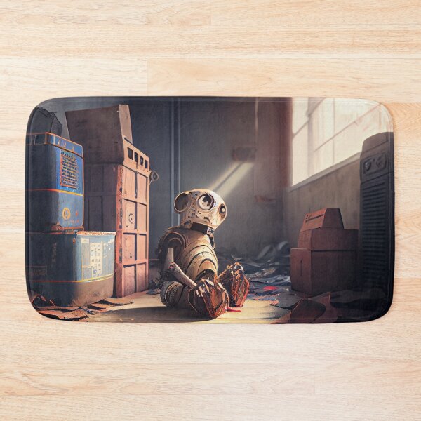 Item preview, Lonely Trapped Robot Looking Longingly at the Sun Digital Painting designed and sold by CodeAndColors.