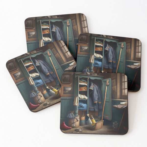 Item preview, Oil Painting of a Victorian Janitor's Closet Digital Painting designed and sold by CodeAndColors.