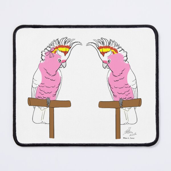 Item preview, Crazy Bird Man with Major Mitchell's Cockatoos. designed and sold by Laughing Parrot Studio.