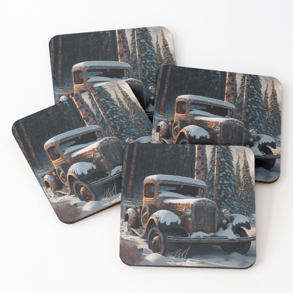 Item preview, Winter Pickup Truck #8, a perfect gift for all American Hot Rod fans designed and sold by RodZnRoll.