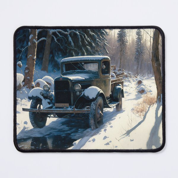 Item preview, Winter Pickup Truck #9, a perfect gift for all American Hot Rod fans designed and sold by RodZnRoll.