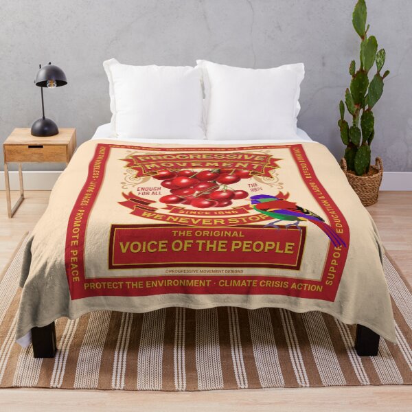 Item preview, PMD00133 Progressive Movement Designs Enough For All cherry red vintage style with rainbow bird for progressives designed and sold by ProgressiveLeft.