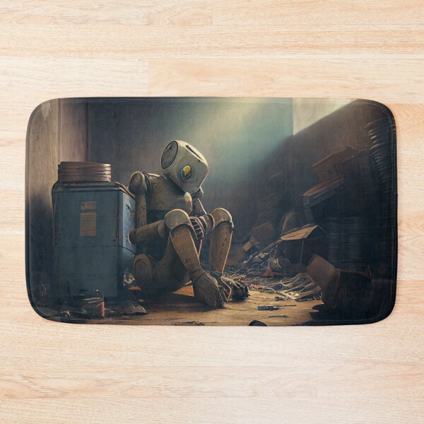 Item preview, Tall Robot Humanoid Trapped In a Cluttered Room Digital Painting designed and sold by CodeAndColors.