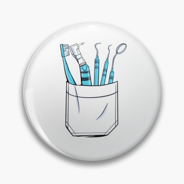 Item preview, Blue dental instruments in a pocket designed and sold by guaka-molly.