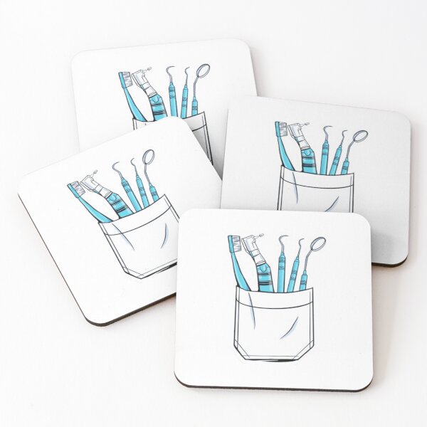 Item preview, Blue dental instruments in a pocket designed and sold by guaka-molly.