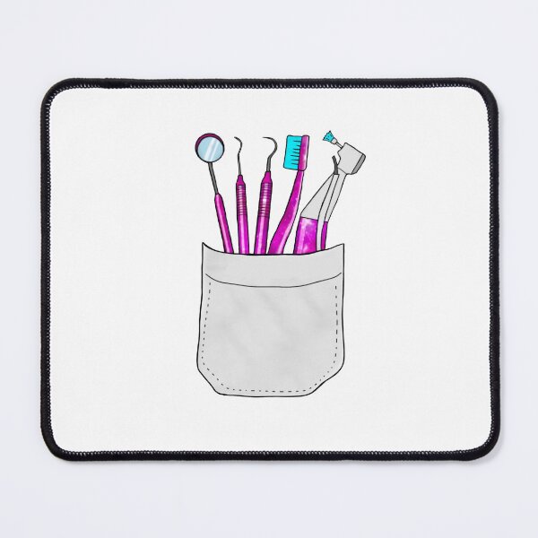 Item preview, Pink dental instruments in a pocket designed and sold by guaka-molly.