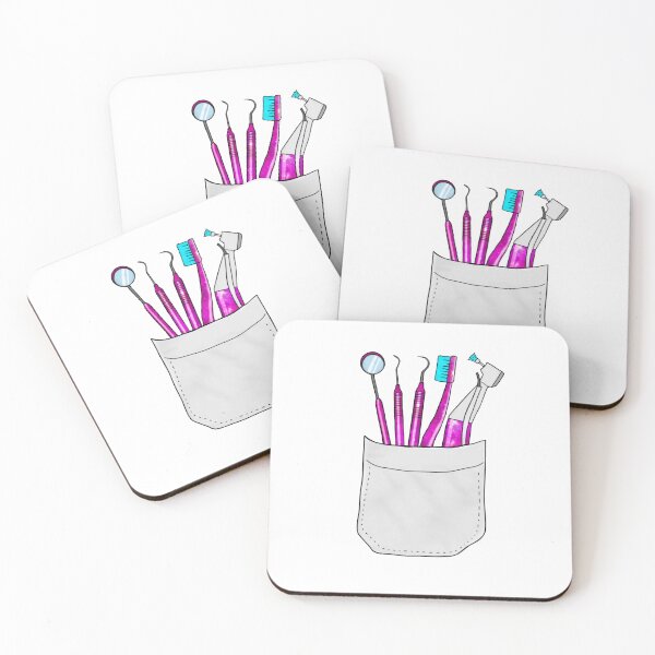 Item preview, Pink dental instruments in a pocket designed and sold by guaka-molly.