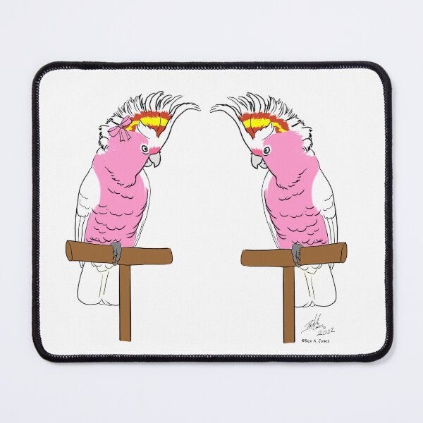 Item preview, Crazy Bird Person with Major Mitchell's Cockatoos. designed and sold by Laughing Parrot Studio.