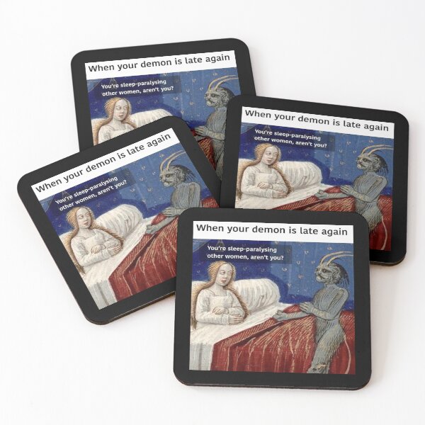 Item preview, When your demon is late again - Thanksgiving, Christmas And Birthday Party Gift Ideas for Classic Memes Lovers and Fans designed and sold by Memeing Everything.