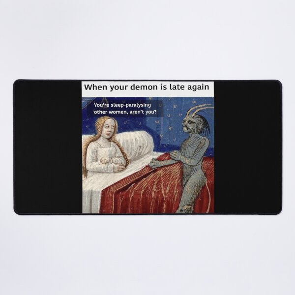 Item preview, When your demon is late again - Thanksgiving, Christmas And Birthday Party Gift Ideas for Classic Memes Lovers and Fans designed and sold by Memeing Everything.