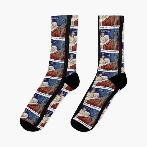 Item preview, When your demon is late again - Thanksgiving, Christmas And Birthday Party Gift Ideas for Classic Memes Lovers and Fans designed and sold by Memeing Everything.