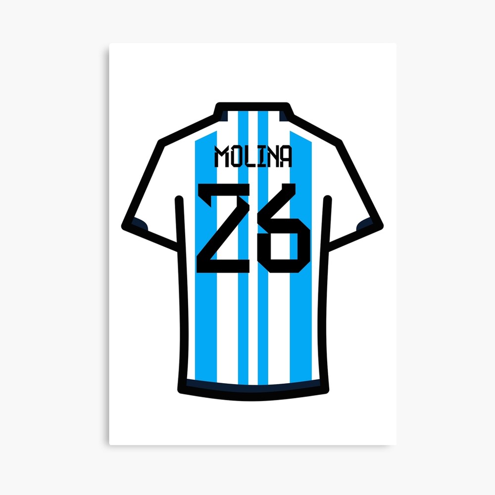 Molina #26 ARG Blue White 22 Football Jersey Sticker for Sale by