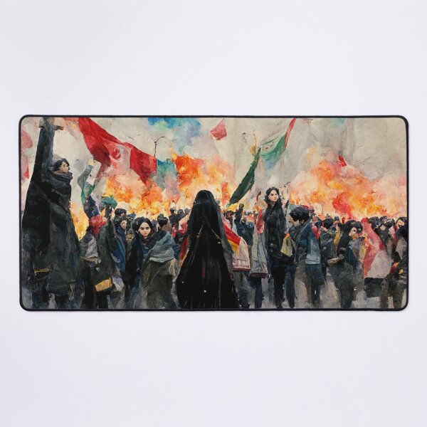 Item preview, Anti hijab and anti government protests in Iran - women protesting designed and sold by justinasv775.