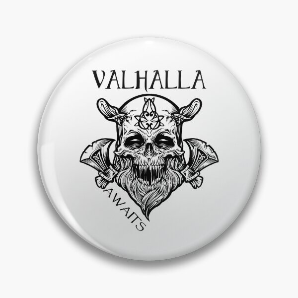 Item preview,   Valhalla Awaits - Vikings Warrior Black and White designed and sold by Georgy09.