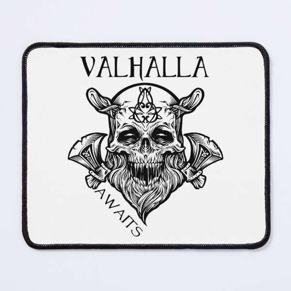 Item preview,   Valhalla Awaits - Vikings Warrior Black and White designed and sold by Georgy09.