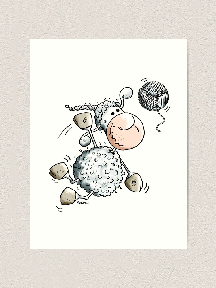 Volleyball Wool Sheep - Cartoon - Sport - Gift Art Print